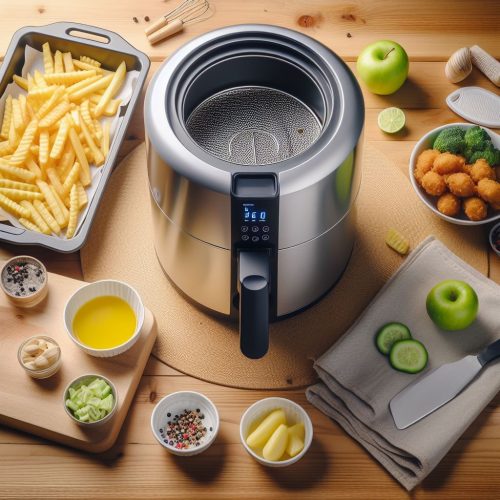 air fryer on wooden surface